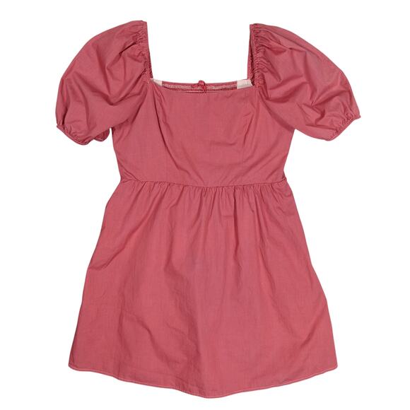 Copper Key Dress Size XL Pink Puff Sleeves Shirred Back Lined Cotton - Polyester - Picture 1 of 9